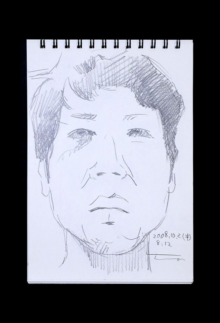 Contemporary artist SHINTAKU Tomoni's 2008/10/2 Self-portrait or pencil drawing