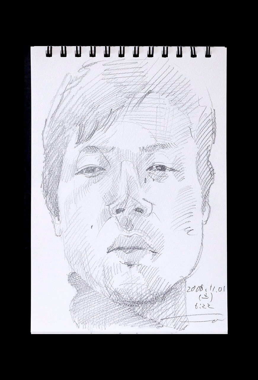 Contemporary artist SHINTAKU Tomoni's 2008/11/1 Self-portrait or pencil drawing