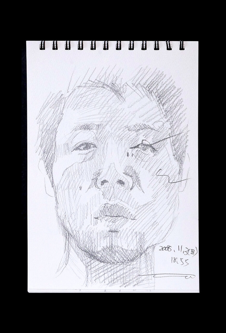 Contemporary artist SHINTAKU Tomoni's 2008/11/2 Self-portrait or pencil drawing