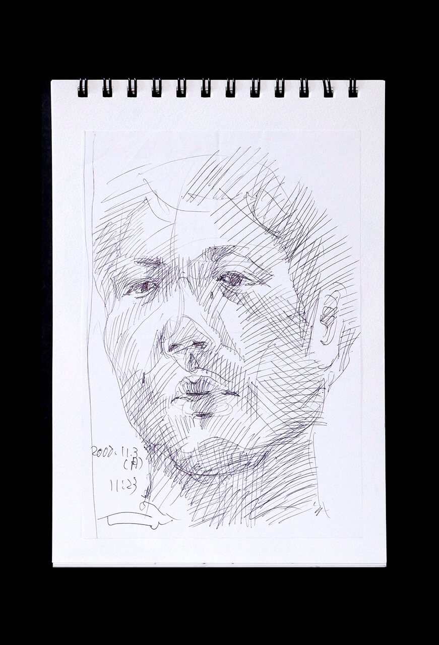 Contemporary artist SHINTAKU Tomoni's 2008/11/3 Self-portrait or pencil drawing