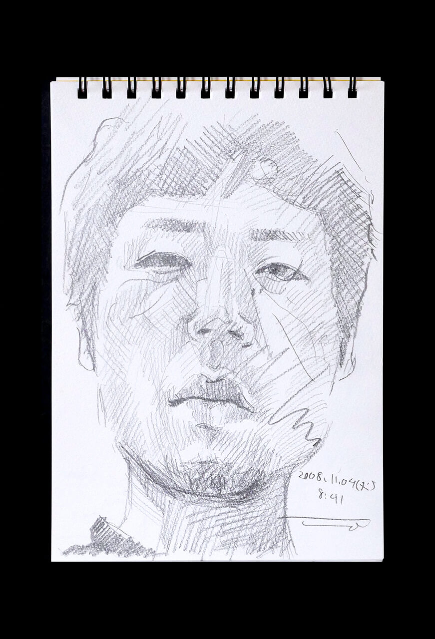 Contemporary artist SHINTAKU Tomoni's 2008/11/4 Self-portrait or pencil drawing