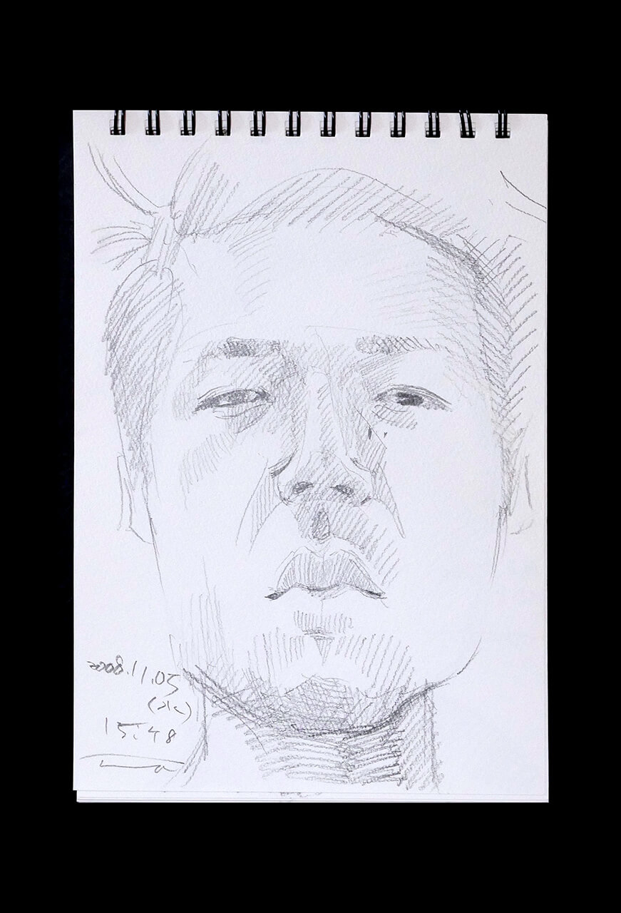 Contemporary artist SHINTAKU Tomoni's 2008/11/5 Self-portrait or pencil drawing