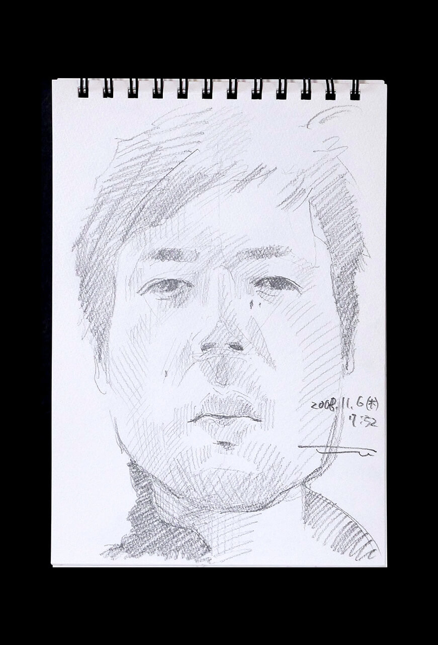 Contemporary artist SHINTAKU Tomoni's 2008/11/6 Self-portrait or pencil drawing