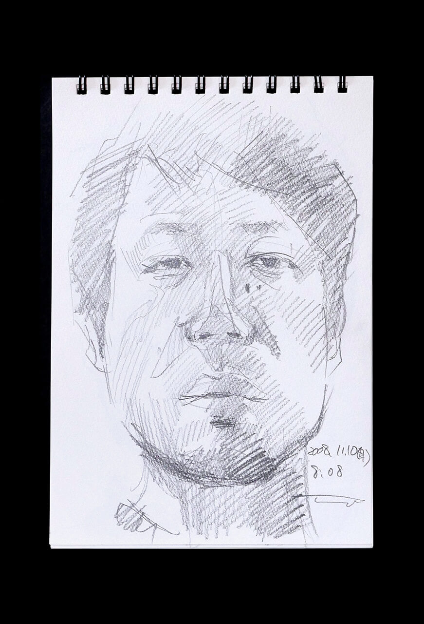Contemporary artist SHINTAKU Tomoni's 2008/11/10 Self-portrait or pencil drawing