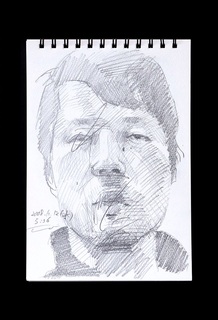 Contemporary artist SHINTAKU Tomoni's 2008/11/12 Self-portrait or pencil drawing