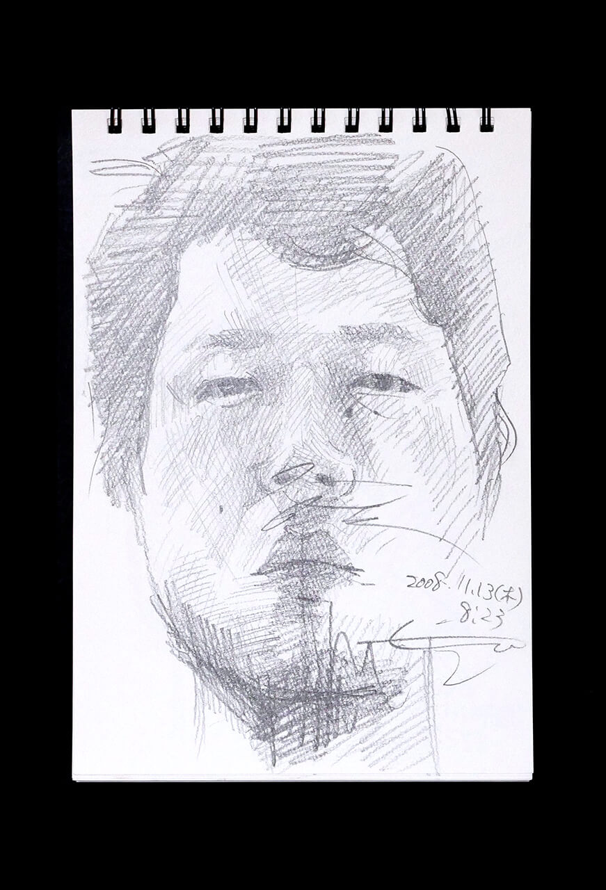 Contemporary artist SHINTAKU Tomoni's 2008/11/13 Self-portrait or pencil drawing
