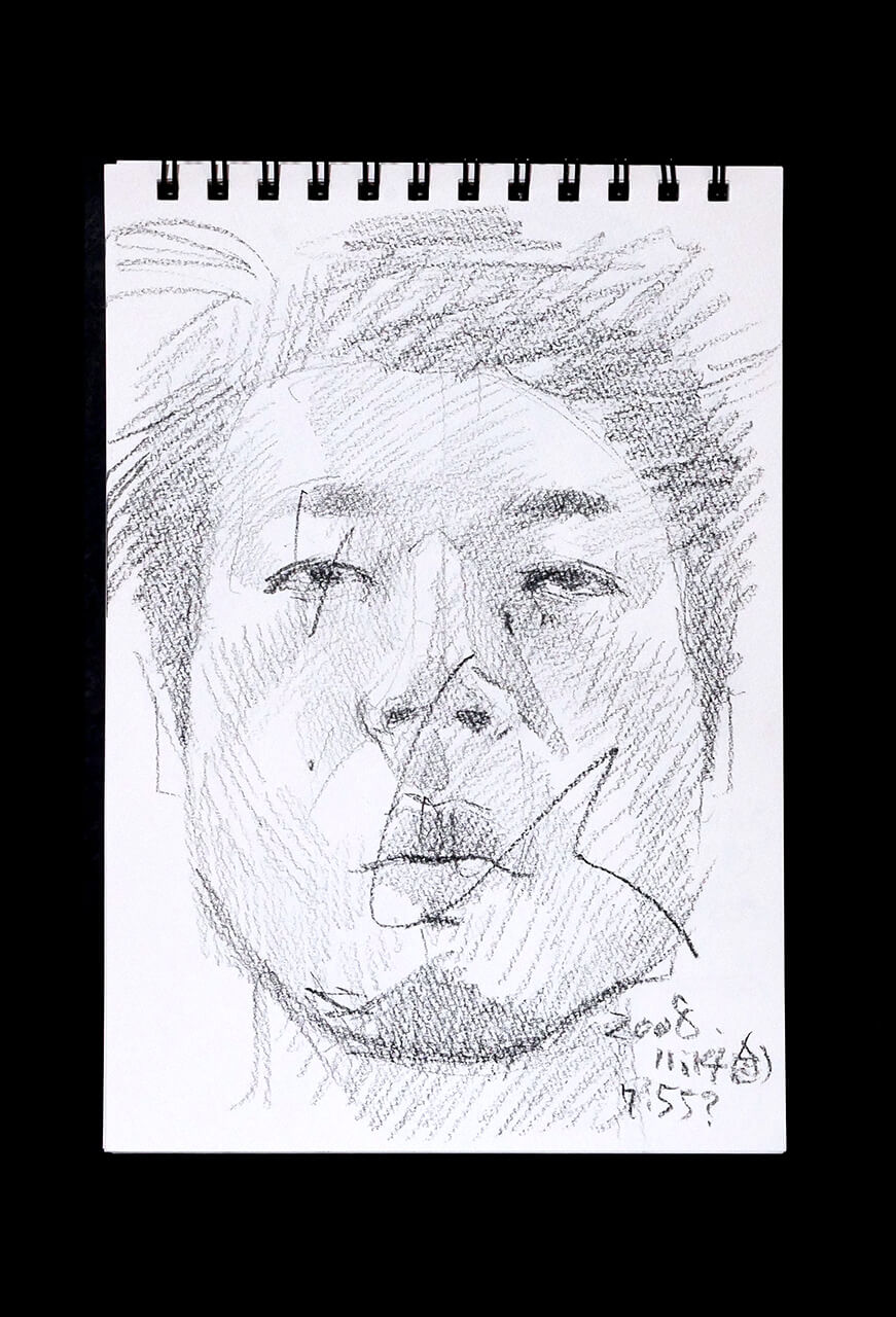 Contemporary artist SHINTAKU Tomoni's 2008/11/14 Self-portrait or pencil drawing