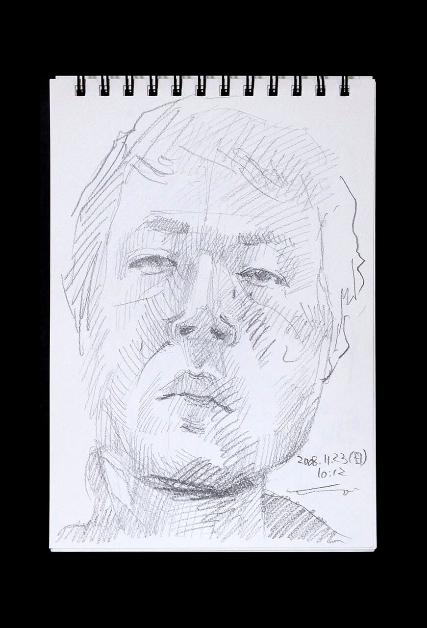 Contemporary artist SHINTAKU Tomoni's 2008/11/23 Self-portrait or pencil drawing