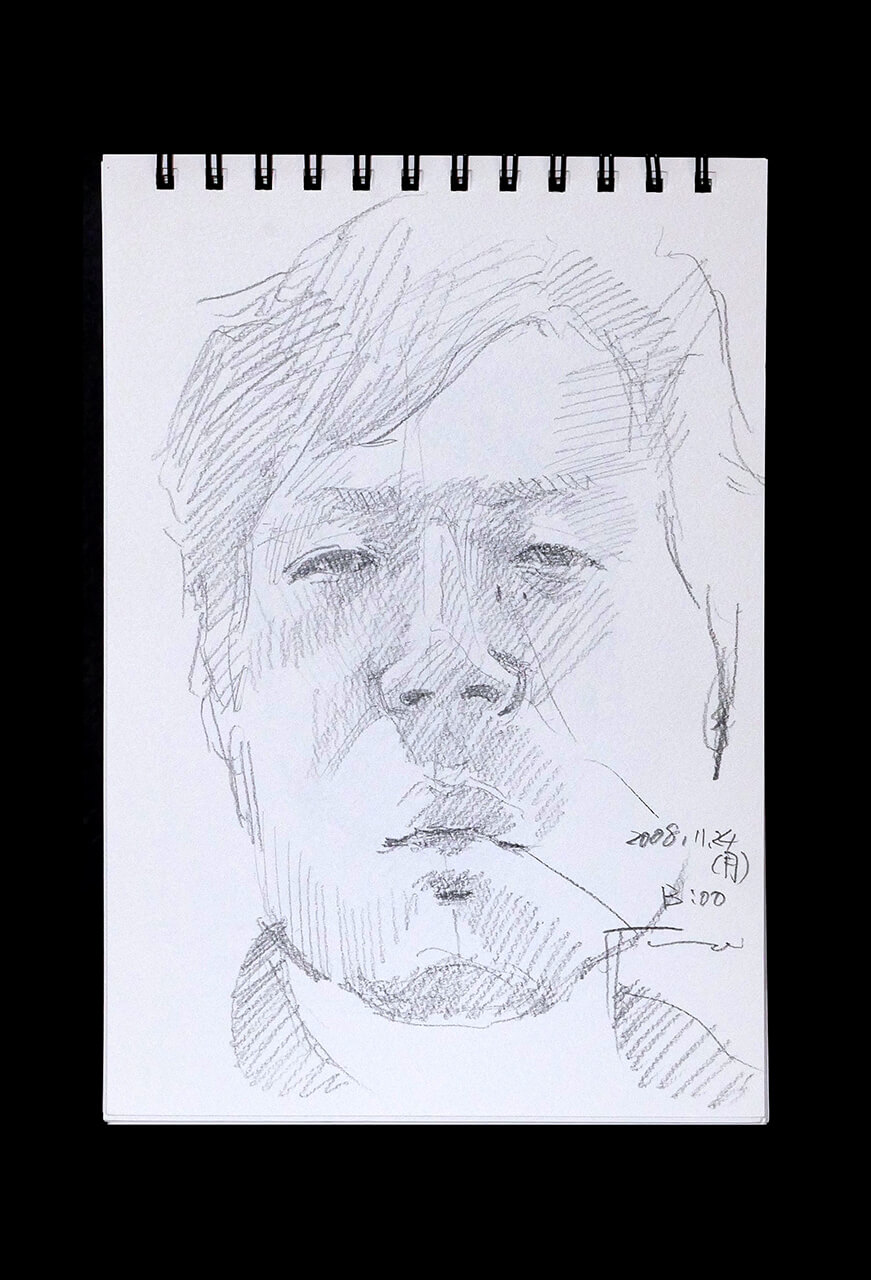 Contemporary artist SHINTAKU Tomoni's 2008/11/24 Self-portrait or pencil drawing