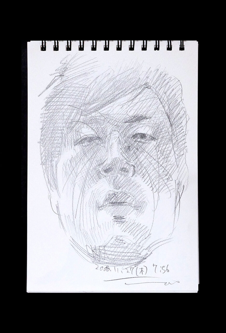 Contemporary artist SHINTAKU Tomoni's 2008/11/27 Self-portrait or pencil drawing