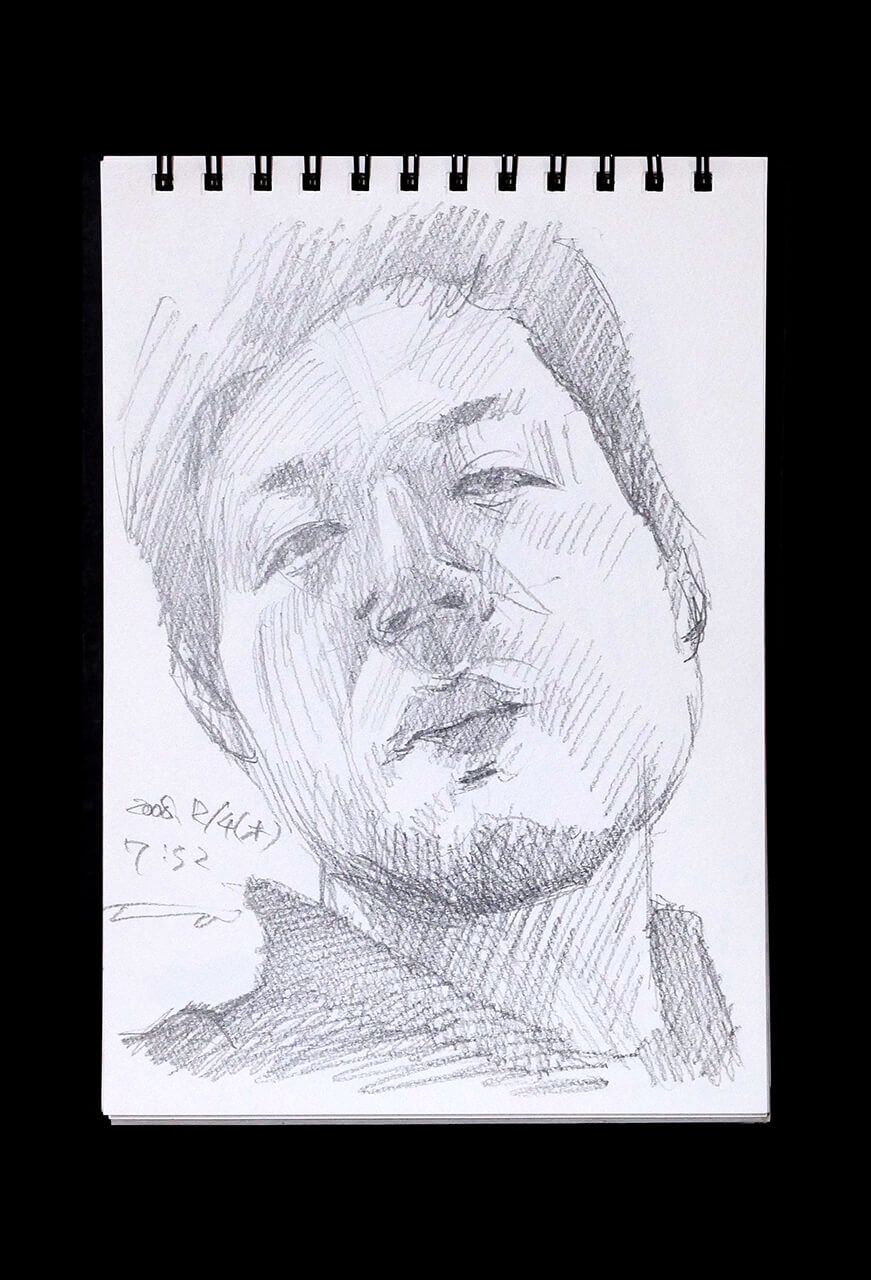 Contemporary artist SHINTAKU Tomoni's 2008/12/4 Self-portrait or pencil drawing