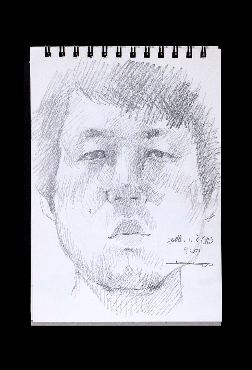Contemporary artist SHINTAKU Tomoni's 2009/1/2 Self-portrait or pencil drawing