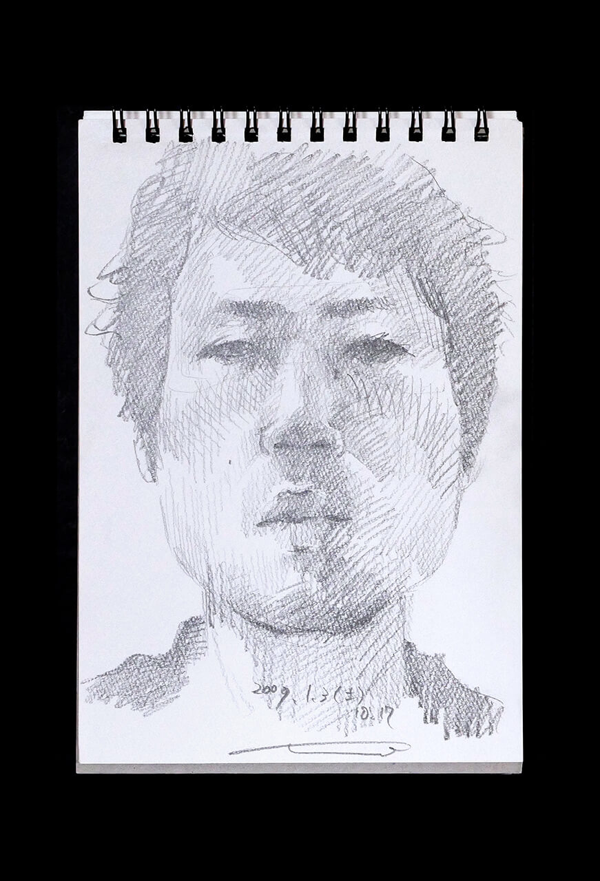 Contemporary artist SHINTAKU Tomoni's 2009/1/3 Self-portrait or pencil drawing