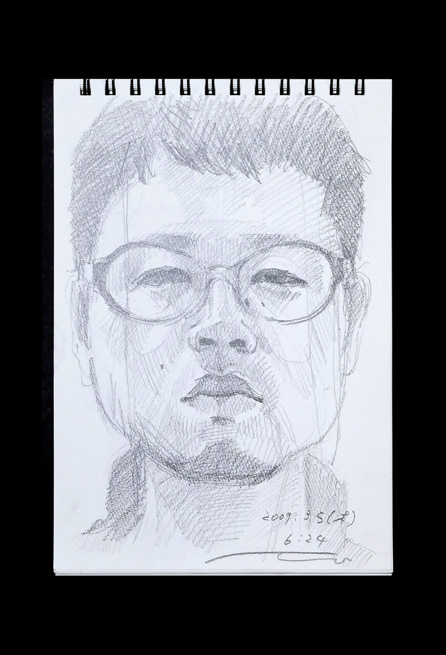 Contemporary artist SHINTAKU Tomoni's 2009/3/5 Self-portrait or pencil drawing
