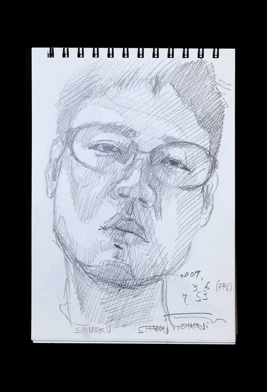 Contemporary artist SHINTAKU Tomoni's 2009/3/6 Self-portrait or pencil drawing