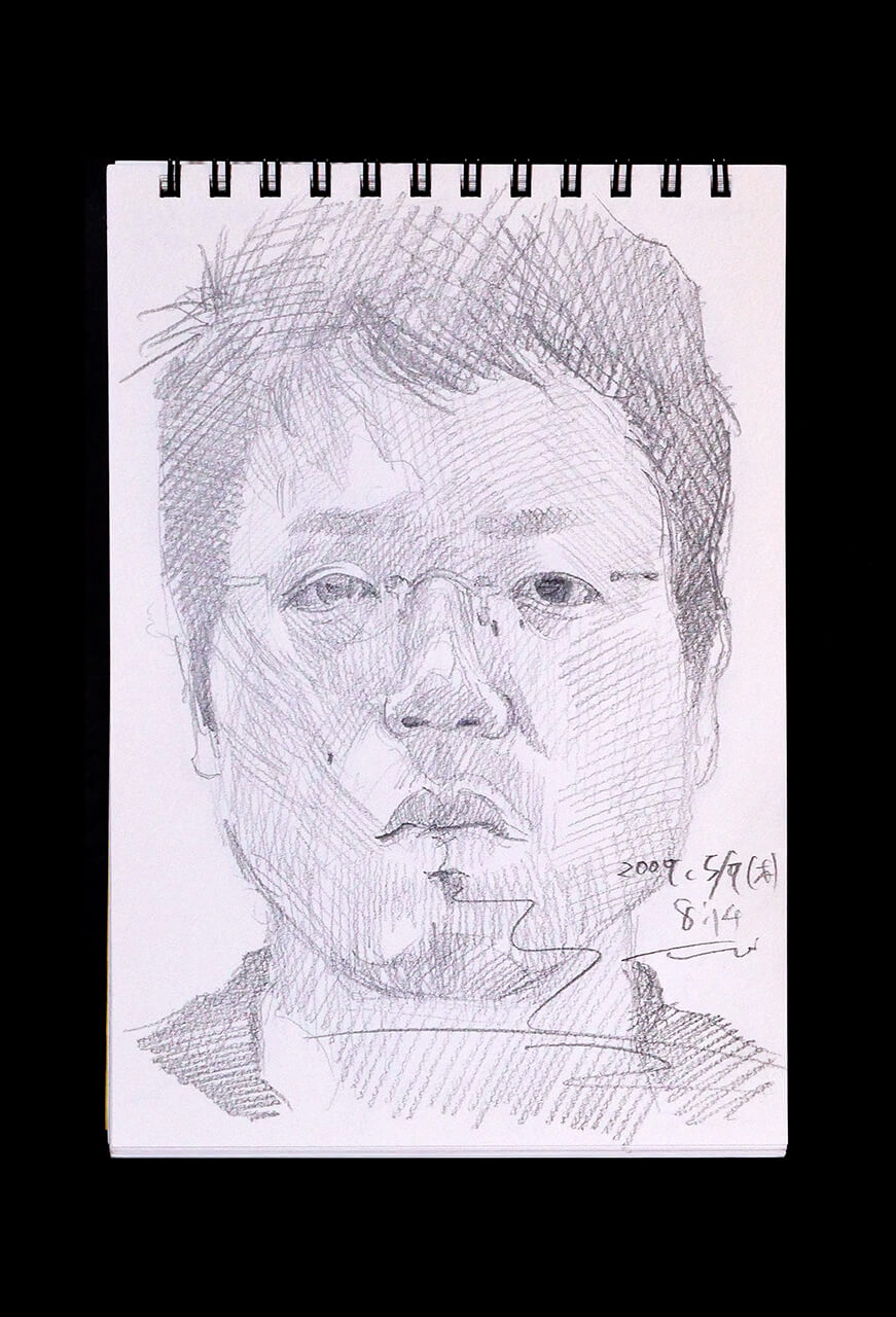 Contemporary artist SHINTAKU Tomoni's 2009/5/7 Self-portrait or pencil drawing
