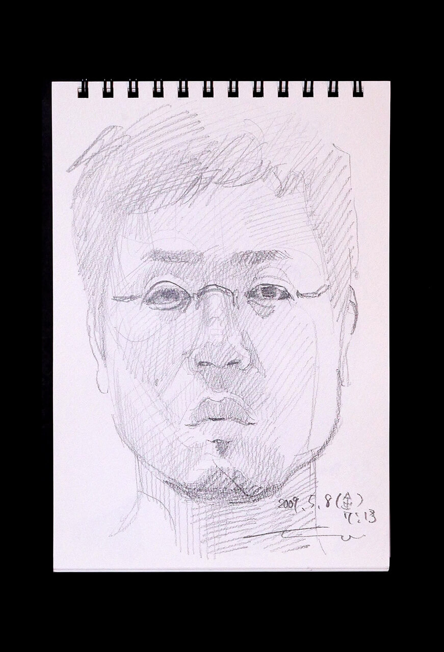 Contemporary artist SHINTAKU Tomoni's 2009/5/8 Self-portrait or pencil drawing