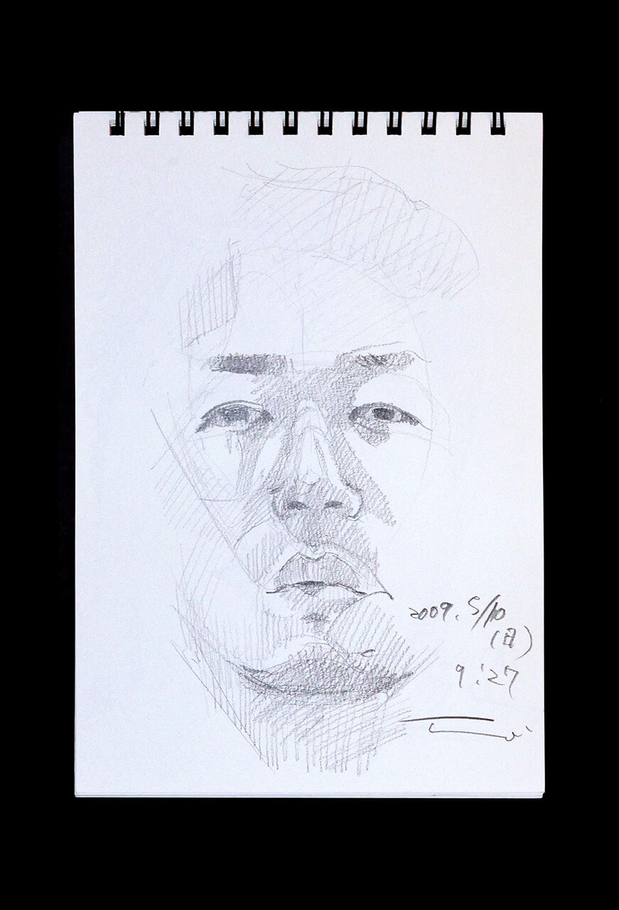 Contemporary artist SHINTAKU Tomoni's 2009/5/10 Self-portrait or pencil drawing