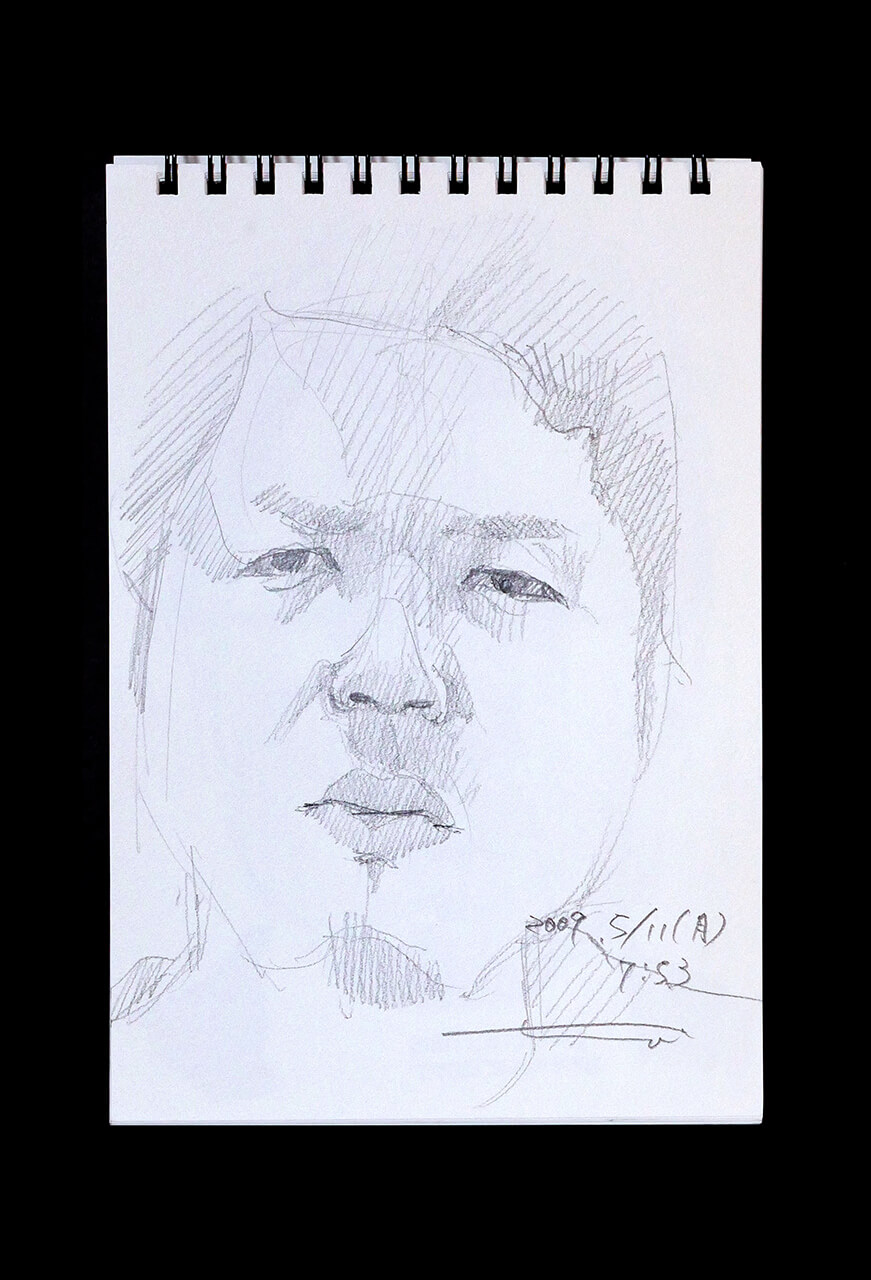 Contemporary artist SHINTAKU Tomoni's 2009/5/11 Self-portrait or pencil drawing