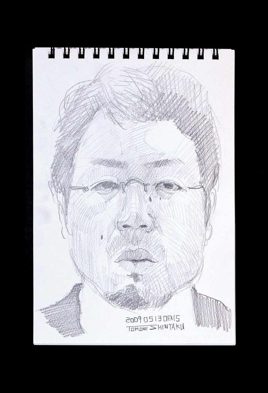 Contemporary artist SHINTAKU Tomoni's 2009/5/13 Self-portrait or pencil drawing