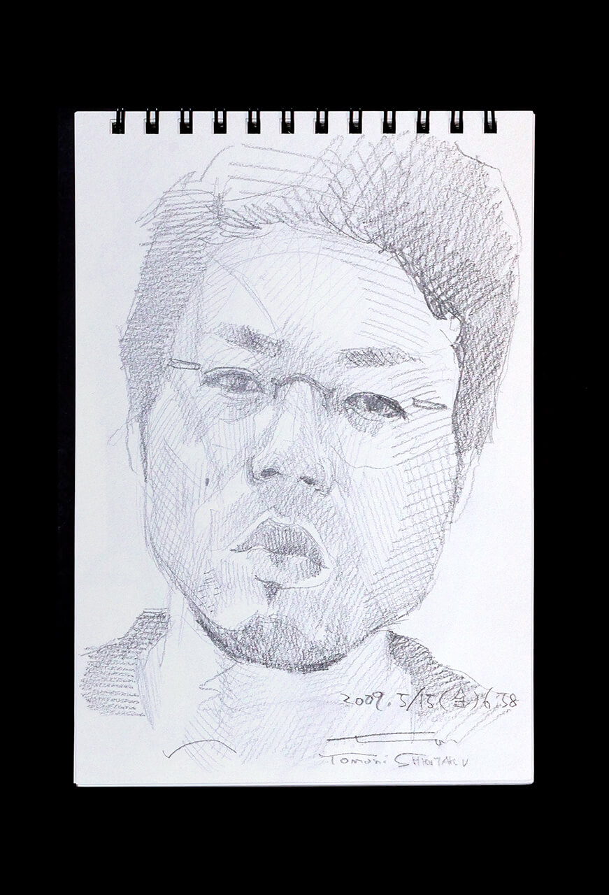 Contemporary artist SHINTAKU Tomoni's 2009/5/15 Self-portrait or pencil drawing