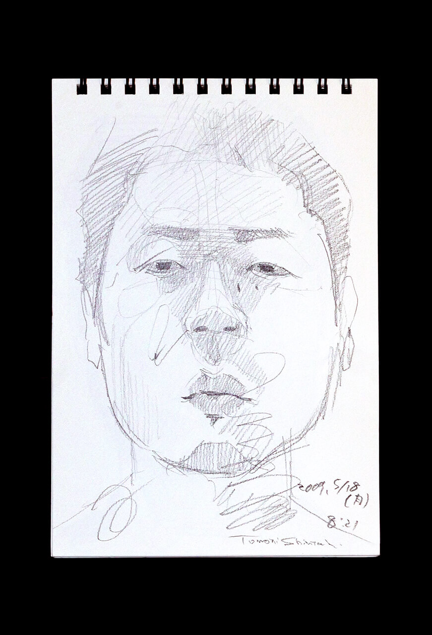 Contemporary artist SHINTAKU Tomoni's 2009/5/18 Self-portrait or pencil drawing