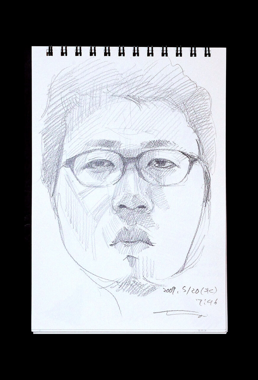 Contemporary artist SHINTAKU Tomoni's 2009/5/20 Self-portrait or pencil drawing