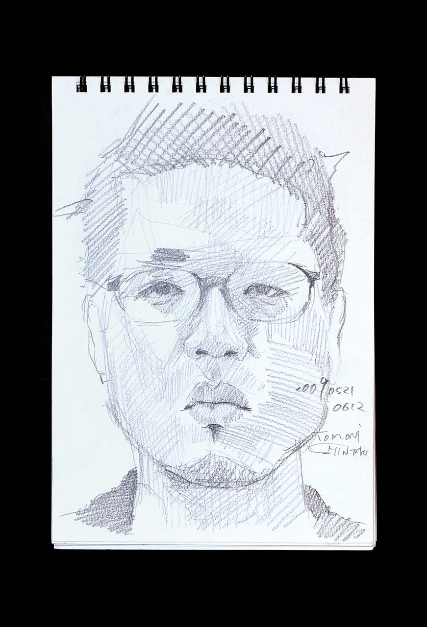 Contemporary artist SHINTAKU Tomoni's 2009/5/21 Self-portrait or pencil drawing