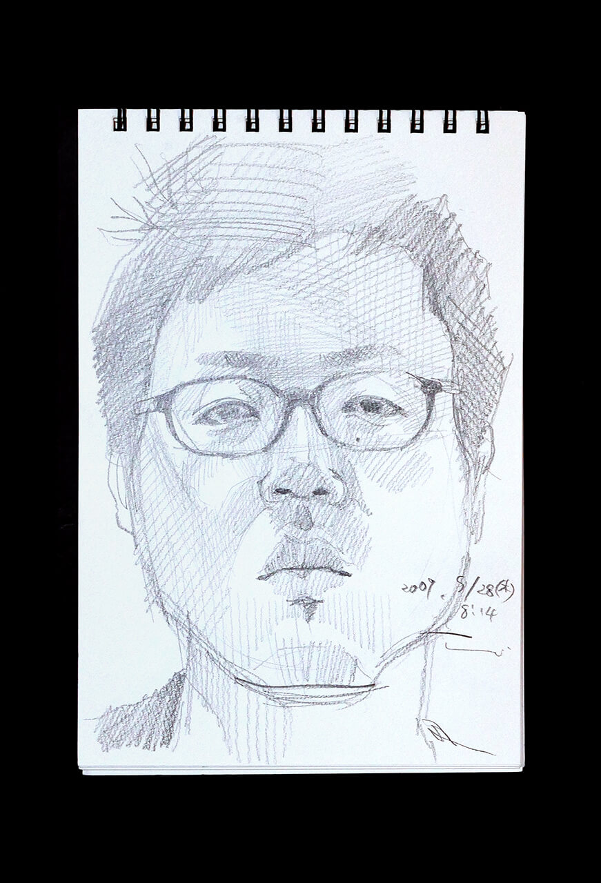 Contemporary artist SHINTAKU Tomoni's 2009/5/28 Self-portrait or pencil drawing