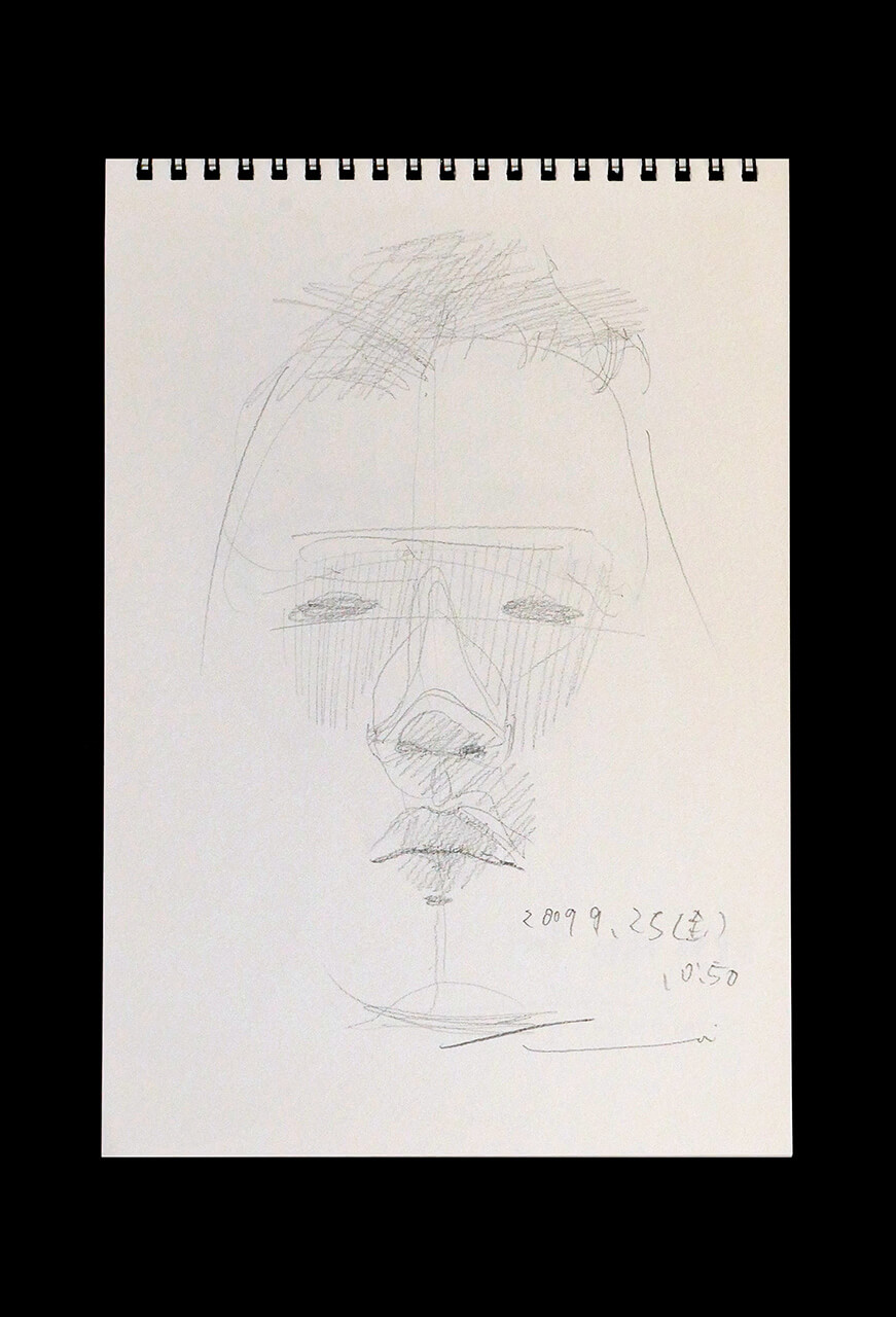 Contemporary artist SHINTAKU Tomoni's 2009/9/25 Self-portrait or pencil drawing