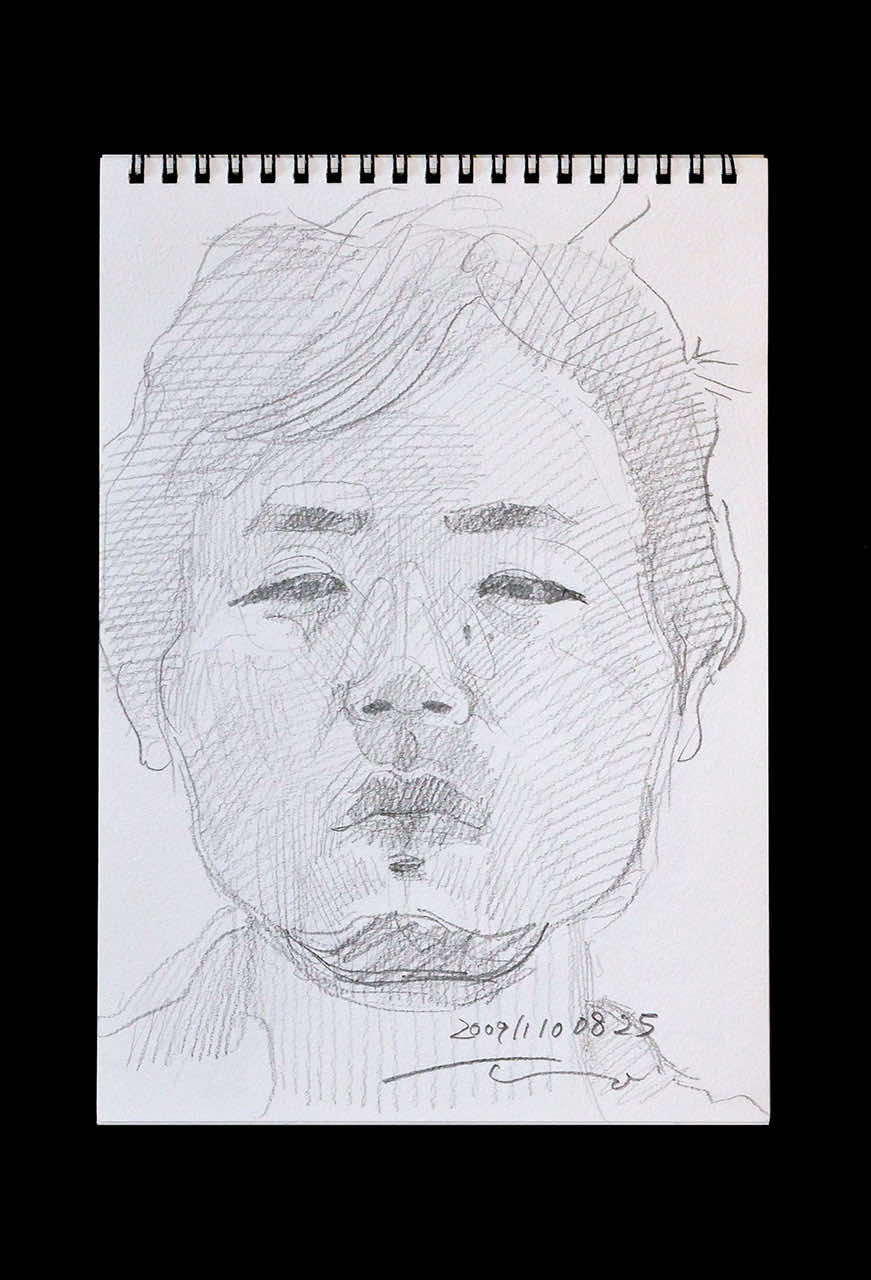 Contemporary artist SHINTAKU Tomoni's 2009/11/10 Self-portrait or pencil drawing