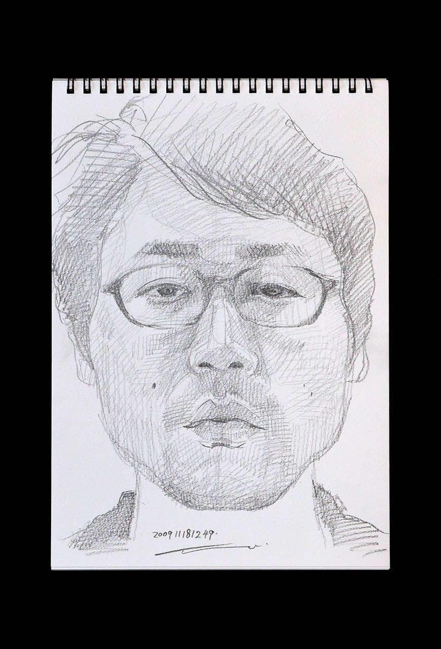 Contemporary artist SHINTAKU Tomoni's 2009/11/15 Self-portrait or pencil drawing