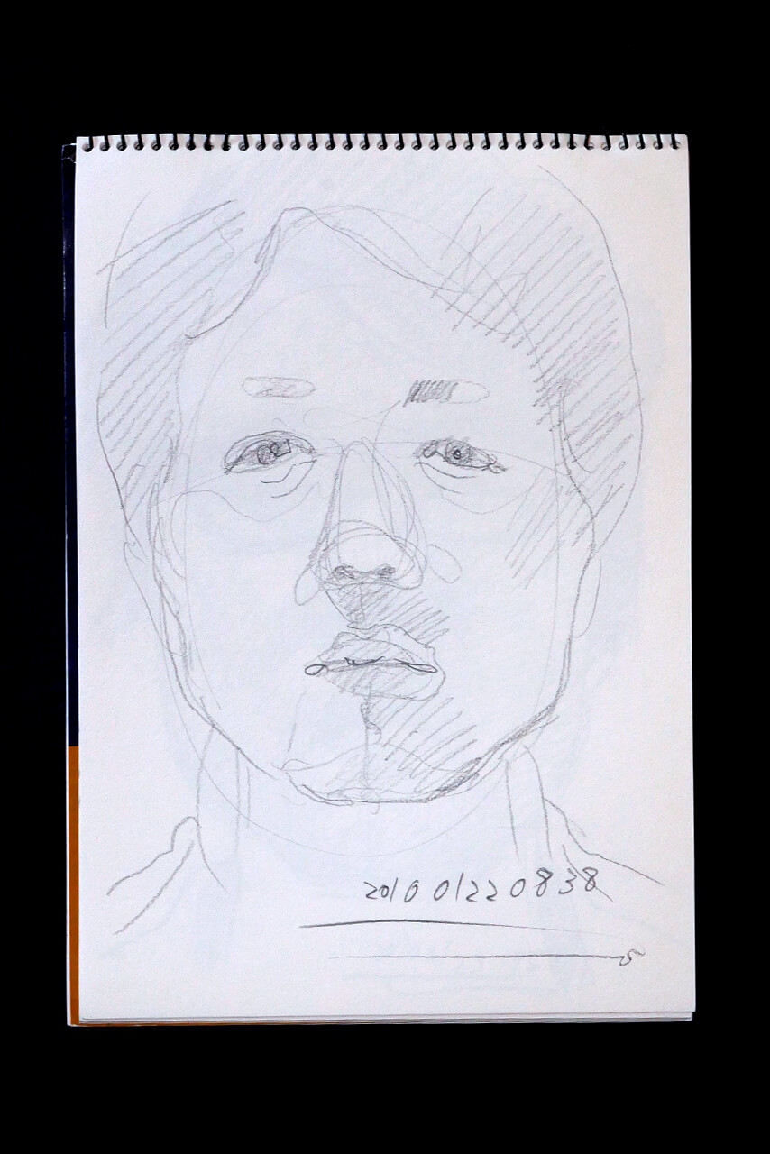 Contemporary artist SHINTAKU Tomoni's 2010/1/22 Self-portrait or pencil drawing