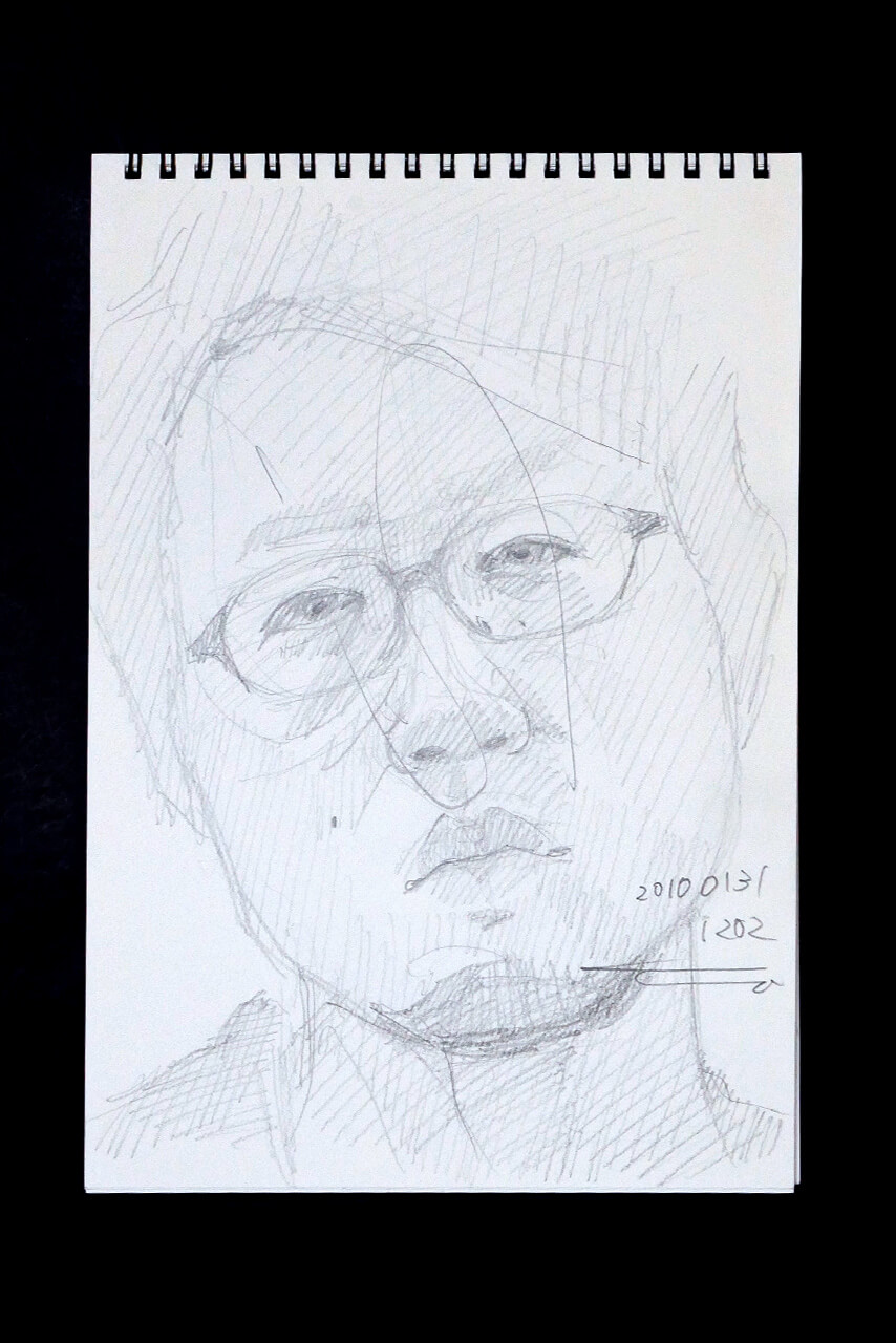 Contemporary artist SHINTAKU Tomoni's 2010/1/31 Self-portrait or pencil drawing