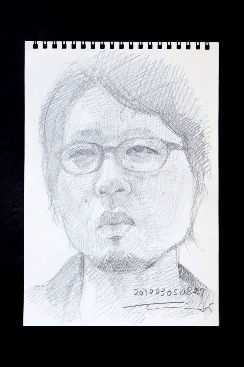 Contemporary artist SHINTAKU Tomoni's 2010/3/5 Self-portrait or pencil drawing