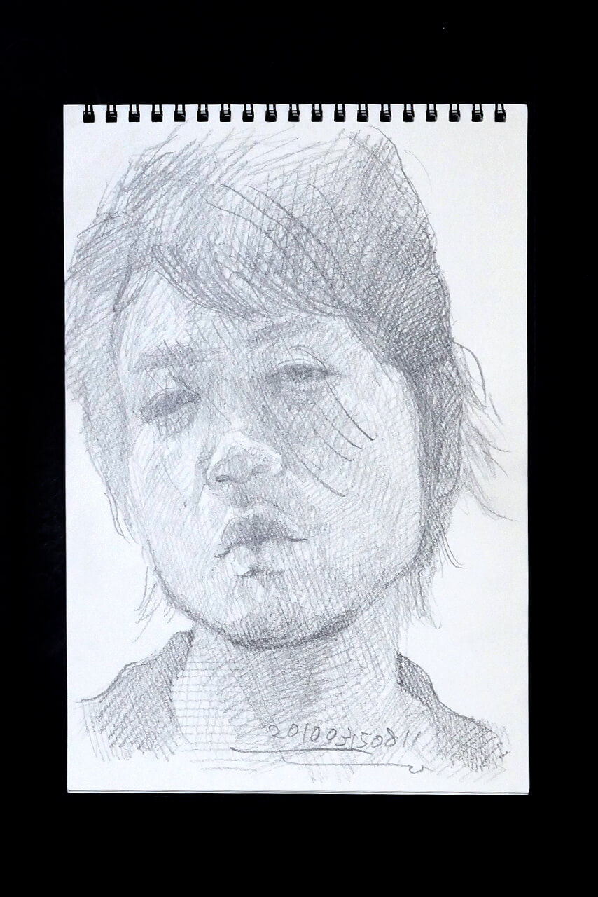 Contemporary artist SHINTAKU Tomoni's 2010/3/15 Self-portrait or pencil drawing