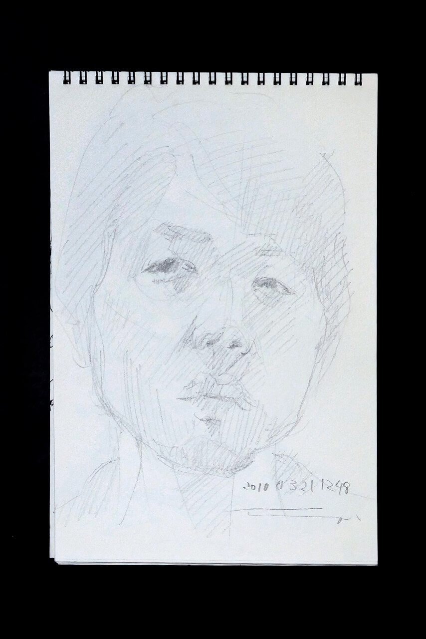 Contemporary artist SHINTAKU Tomoni's 2010/3/21 Self-portrait or pencil drawing
