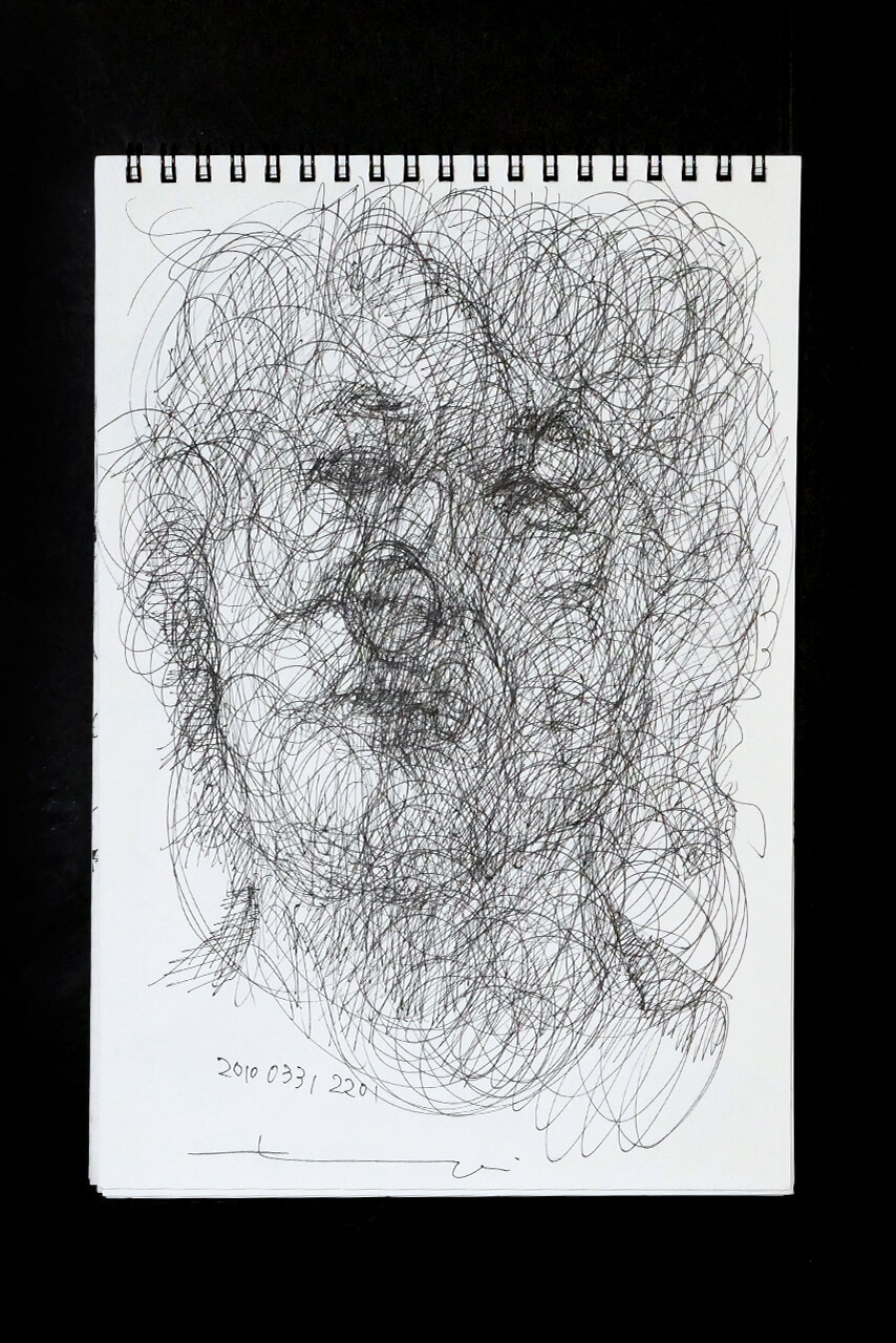 Contemporary artist SHINTAKU Tomoni's 2010/3/31 Self-portrait or pencil drawing