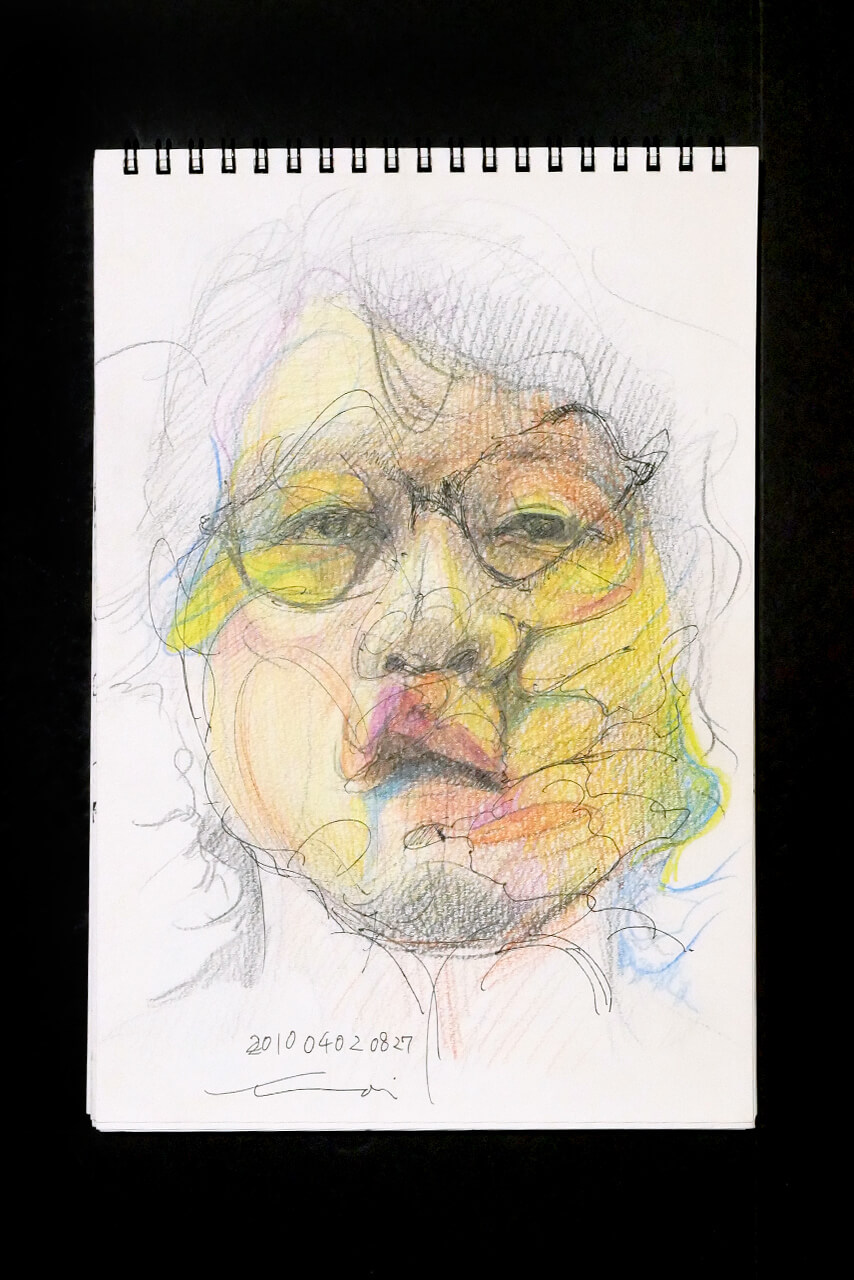 Contemporary artist SHINTAKU Tomoni's 2010/4/2 Self-portrait or pencil drawing