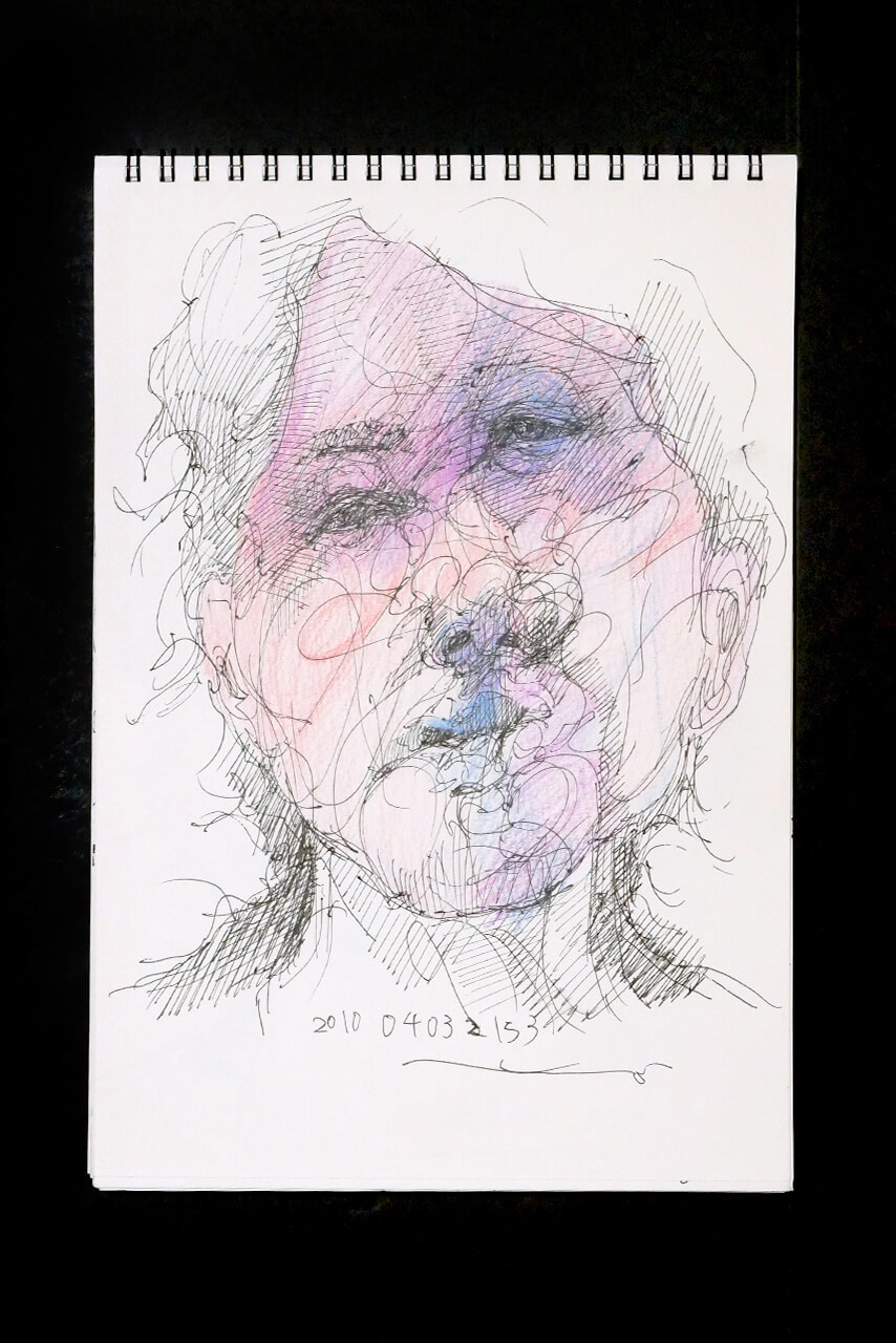 Contemporary artist SHINTAKU Tomoni's 2010/4/3 Self-portrait or pencil drawing