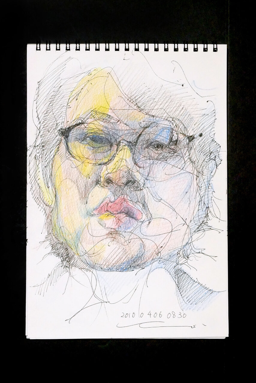 Contemporary artist SHINTAKU Tomoni's 2010/4/6 Self-portrait or pencil drawing
