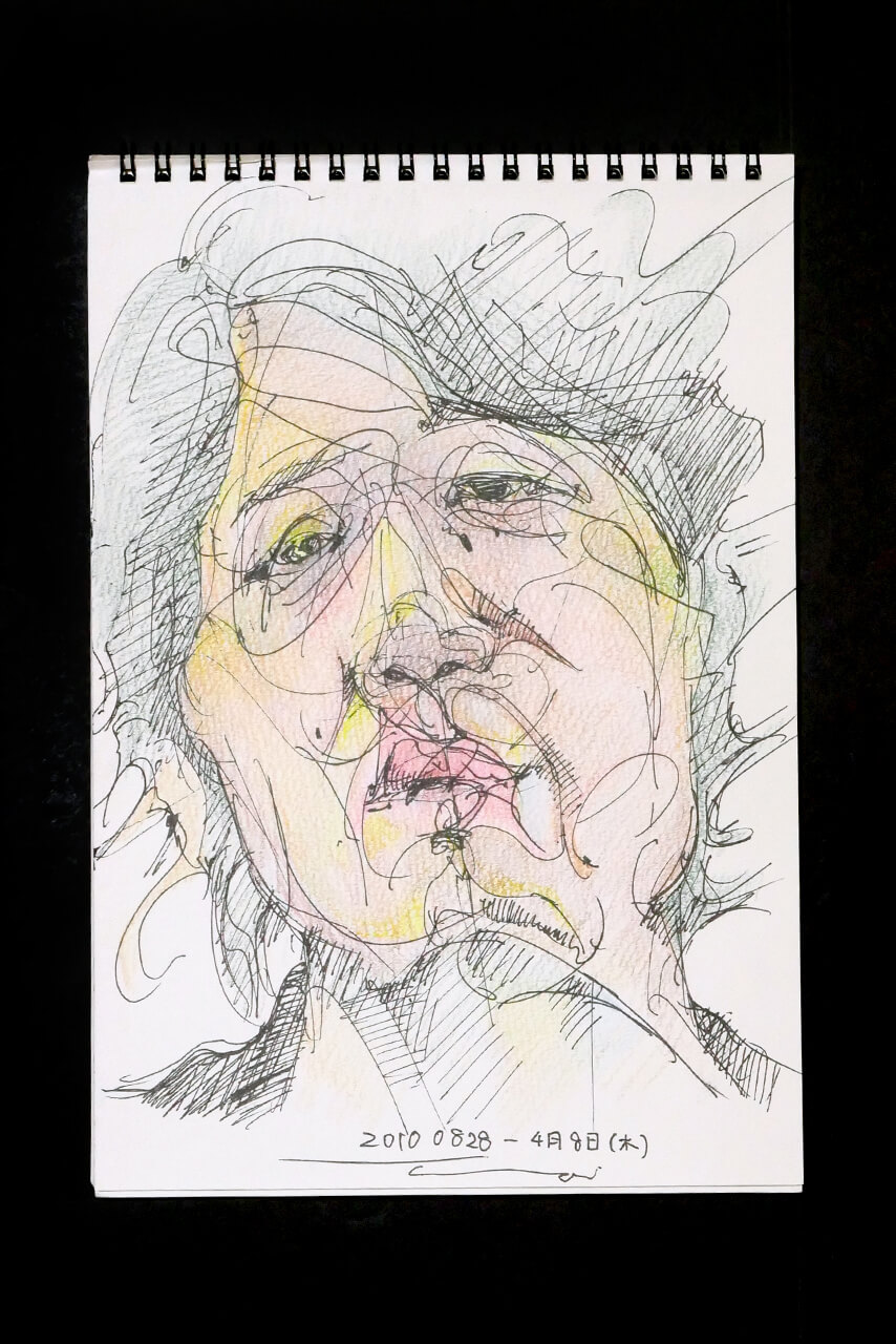 Contemporary artist SHINTAKU Tomoni's 2010/4/8 Self-portrait or pencil drawing