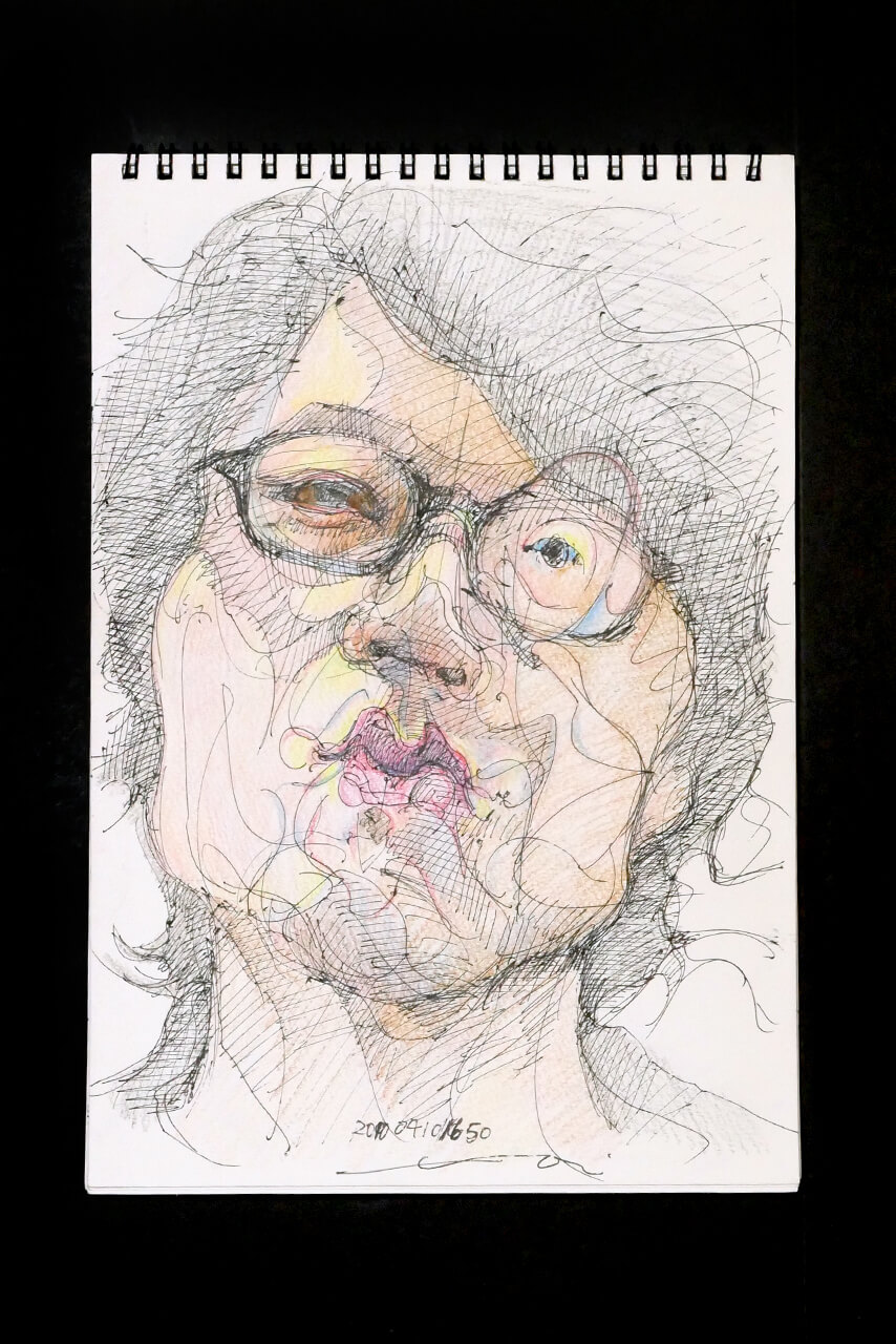 Contemporary artist SHINTAKU Tomoni's 2010/4/10 Self-portrait or pencil drawing