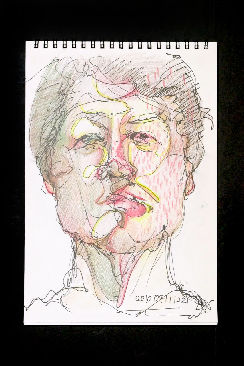 Contemporary artist SHINTAKU Tomoni's 2010/4/11 Self-portrait or pencil drawing