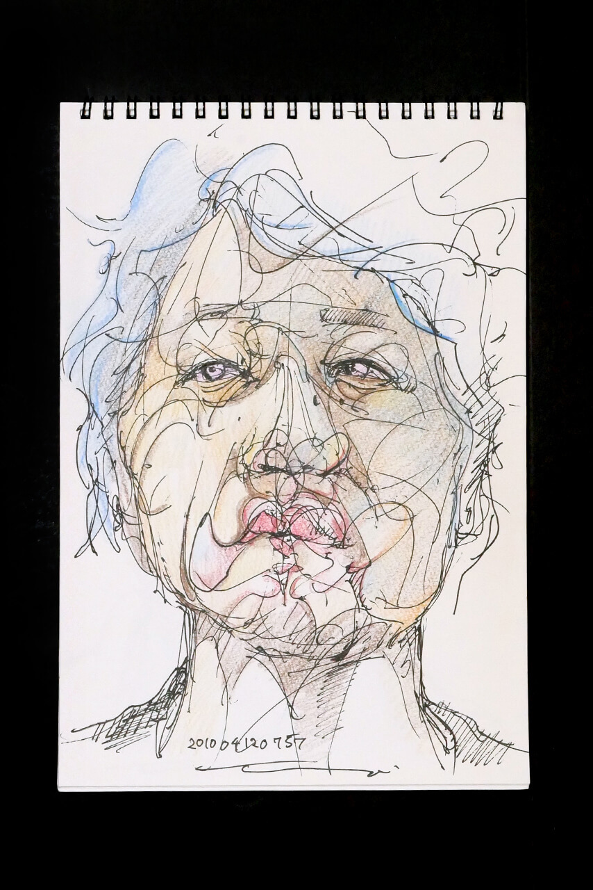 Contemporary artist SHINTAKU Tomoni's 2010/4/12 Self-portrait or pencil drawing