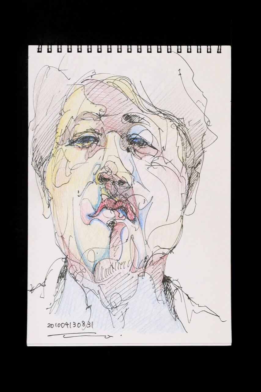 Contemporary artist SHINTAKU Tomoni's 2010/4/13 Self-portrait or pencil drawing