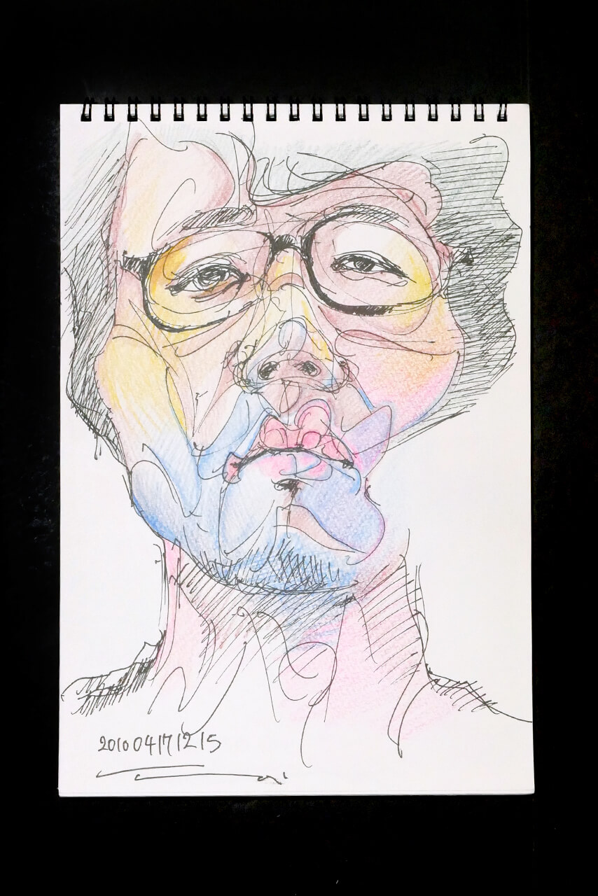 Contemporary artist SHINTAKU Tomoni's 2010/4/17 Self-portrait or pencil drawing