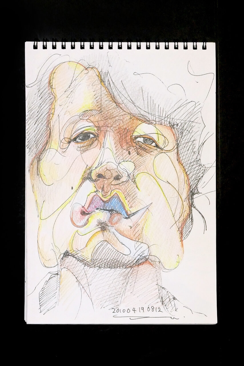 Contemporary artist SHINTAKU Tomoni's 2010/4/19 Self-portrait or pencil drawing