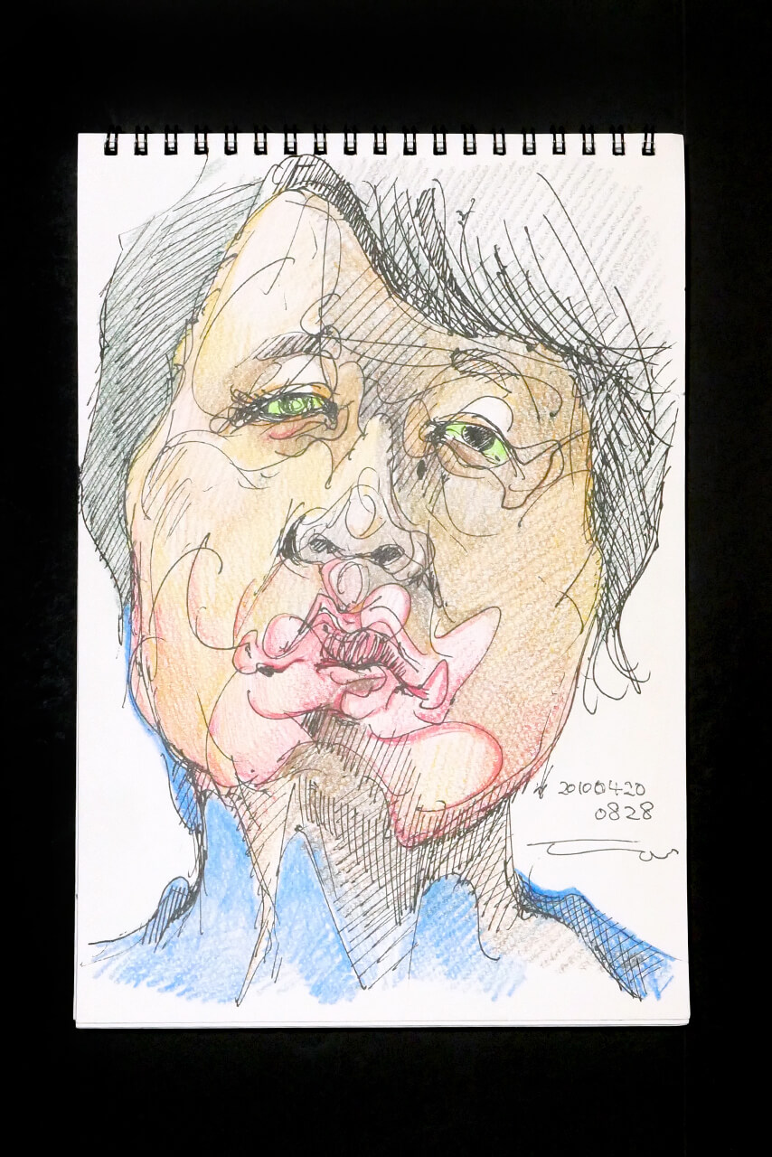 Contemporary artist SHINTAKU Tomoni's 2010/4/20 Self-portrait or pencil drawing