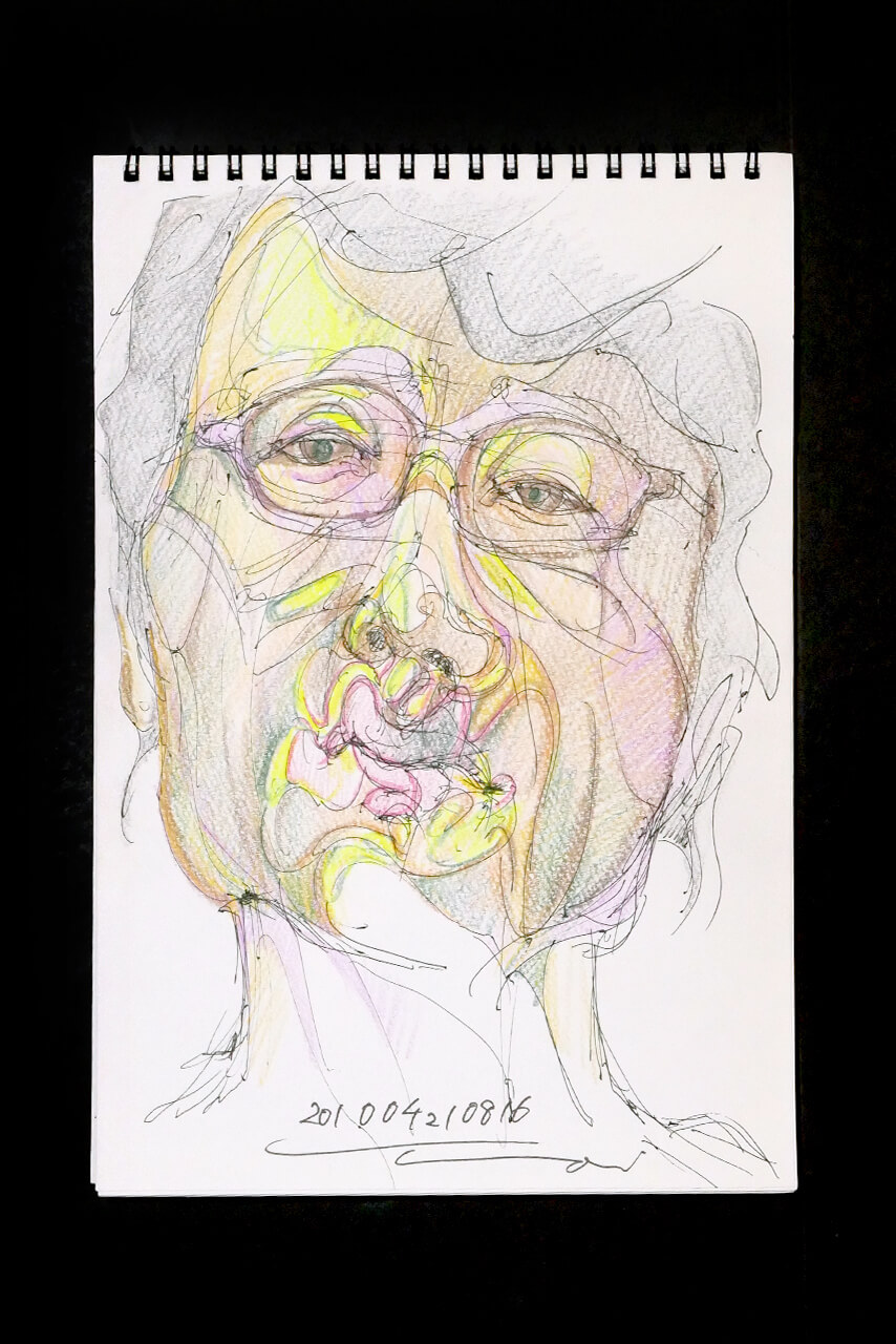 Contemporary artist SHINTAKU Tomoni's 2010/4/21 Self-portrait or pencil drawing